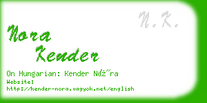 nora kender business card